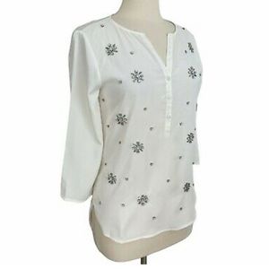 Ann Taylor Rhinestone blouse size small like new!